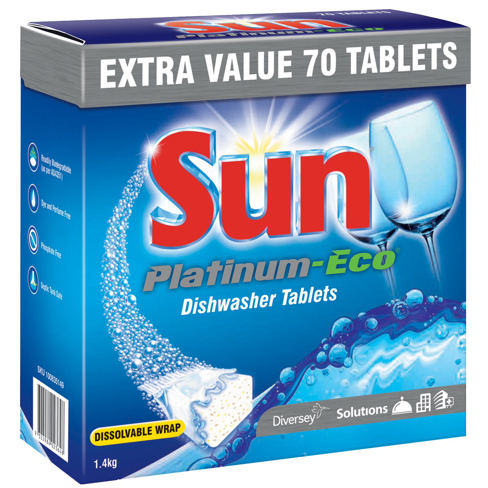 Sun PlatinumEco Dishwasher Tablets Diversey Australia