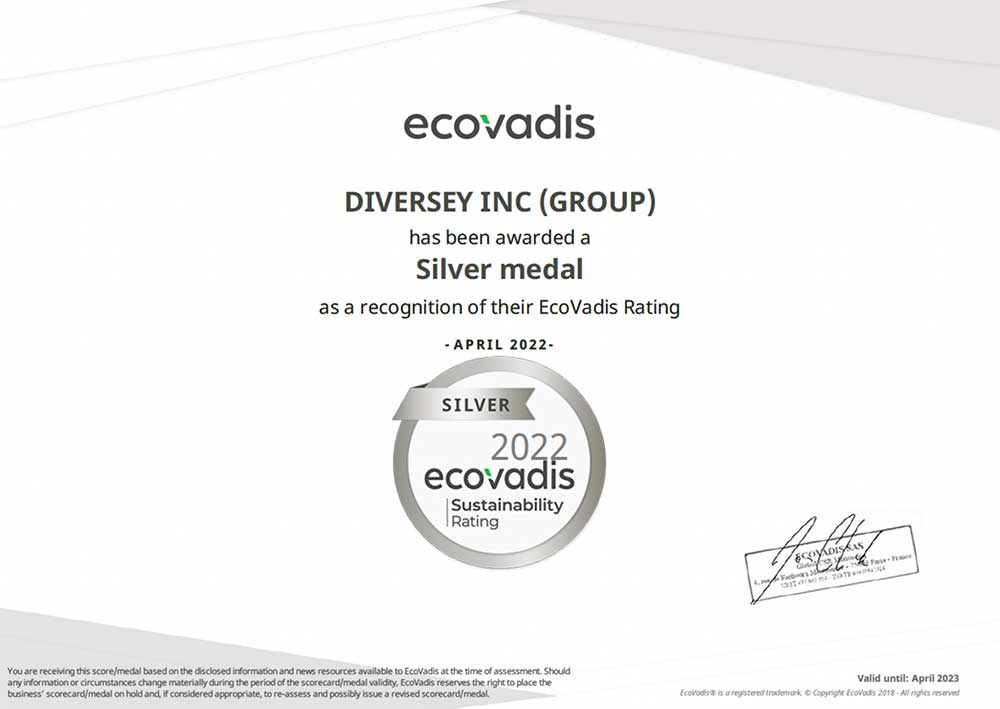 EcoVadis Rating Certificate 2022