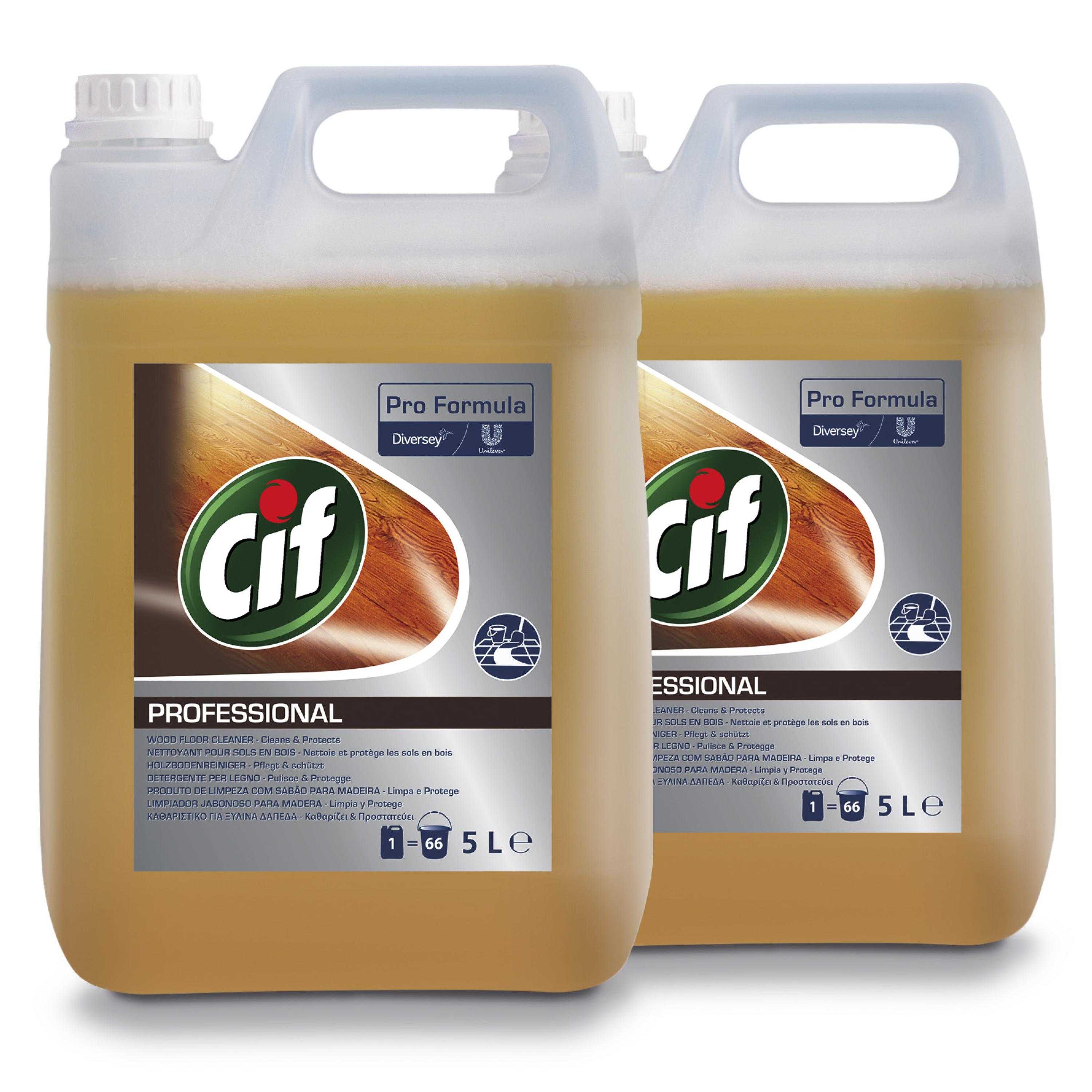 Cif Pro Formula Liquid Wood Floor Cleaner 2x5L Laminate and hard