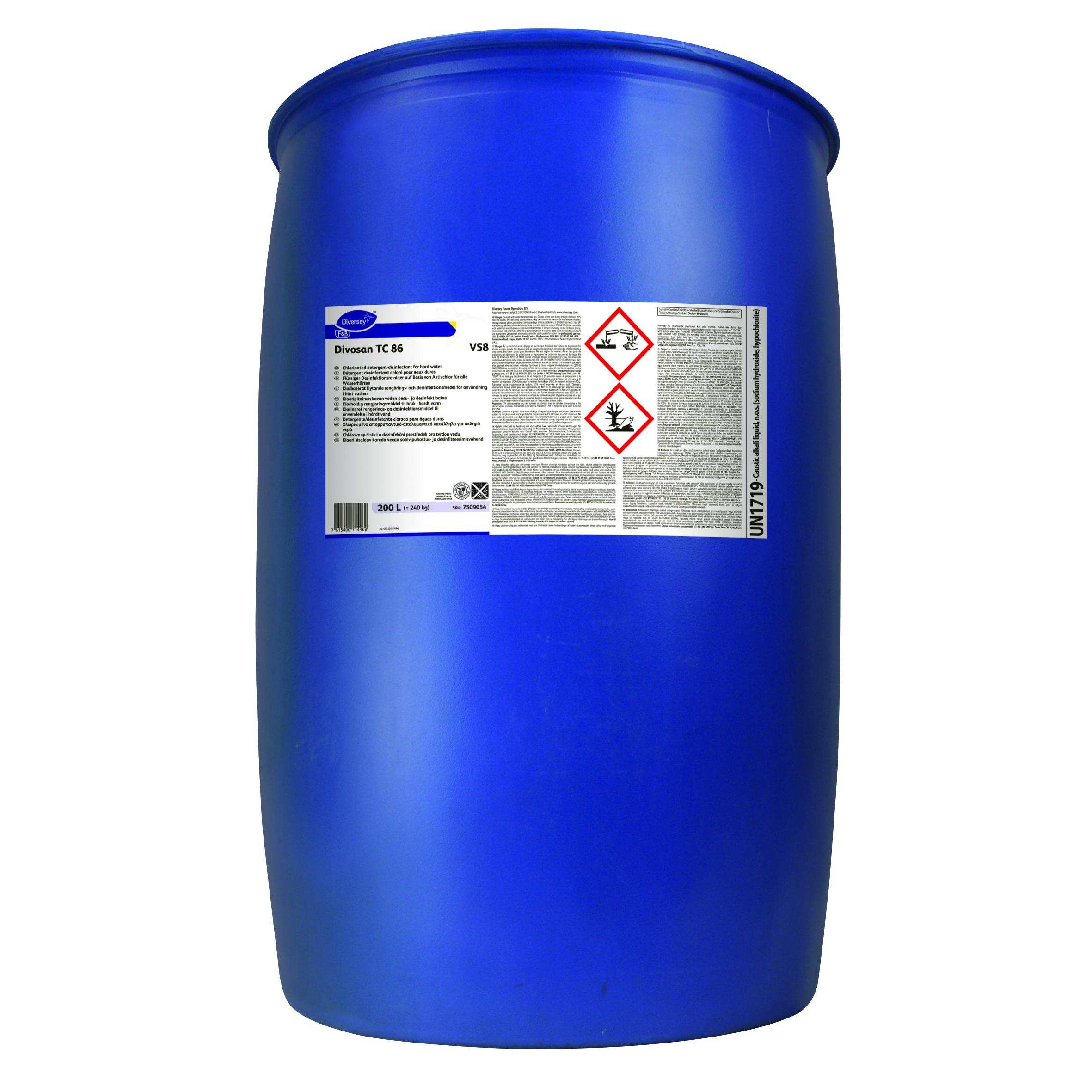 Divosan TC 86 VS8 200L Chlorinated detergentdisinfectant for hard