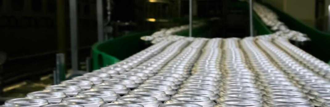 cans on production line